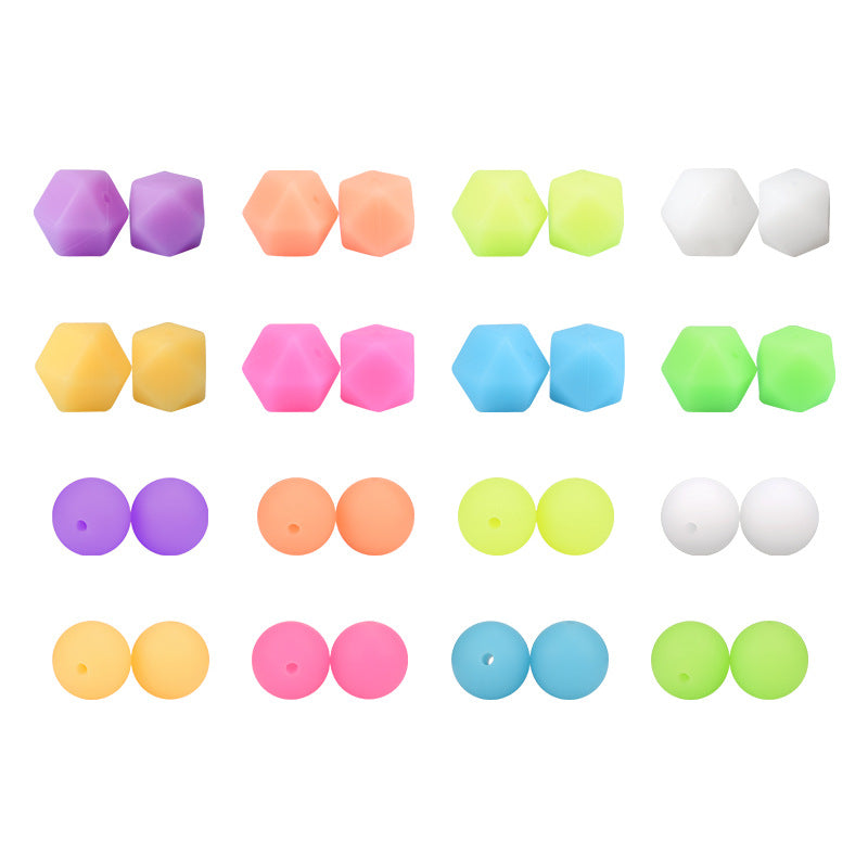 Wholesale 100PCS Glow In The Dark Beads Round Straight Hole Silicone Beads